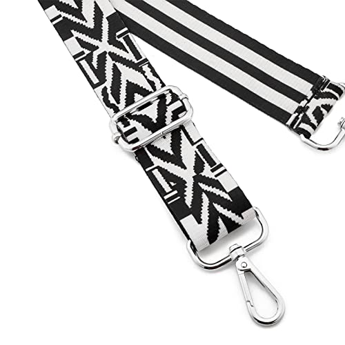 Image of Silvery Buckles Wide Shoulder Strap Adjustable Replacement Belt Crossbody Canvas Bag Handbag