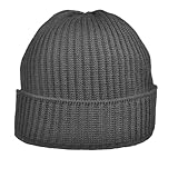 Breiter Gorro de punto XXL para cabezas más grandes, gorro de invierno de lana merino, antracita, XXL