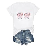 Qunmonc Just Here for the Fireworks Couples Shirt Just Here for the Fireworks T-Shirt 4th of July Tee