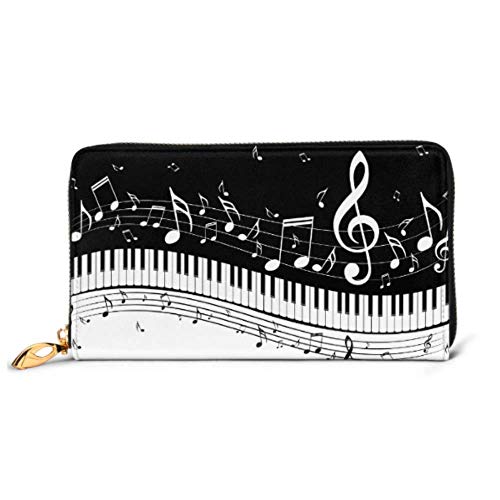 Preisvergleich Produktbild JHGFG Mode Handtasche Reißverschluss Brieftasche Klaviertasten Musikalische Hinweise Telefon Kupplung Geldbörse Abendkupplung Blockieren Leder Brieftasche Multi Card Organizer