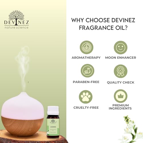 Image of Devinez Jasmine & Rajnigandha Fragrance Oil Combo (30ml Each) | Aromatherapy, Diffuser, Home Fragrance