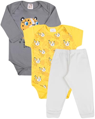 Kit Body Bebê Estampado Manga Longa e Manga Curta com Calça Mijão com 9 Peças Roupa Bebe Algodão par