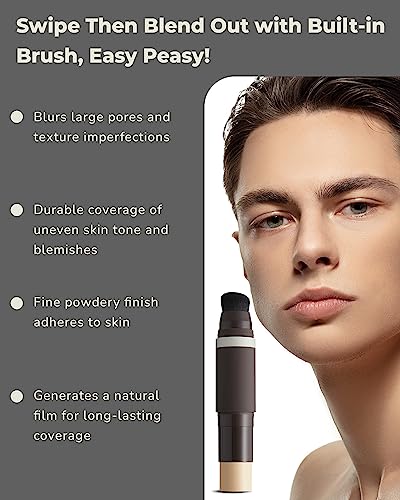 Obge Natural Cover Foundation (Sand, 0.5Oz) - Stick Foundation With Brush For Flawless Skin Tone Correction And Coverage. Long-Lasting Wear For Daily Use. #TOP3