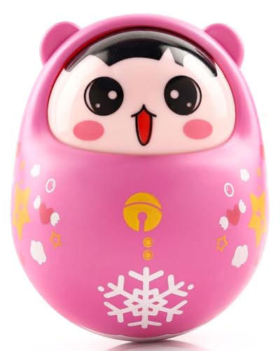 Image of Roly Poly Push and Shake Wobbling Bell Sounds Tumbler Doll Toy for 3 Months & Above, Head Nodding Baby Rattle (Colors May Vary)