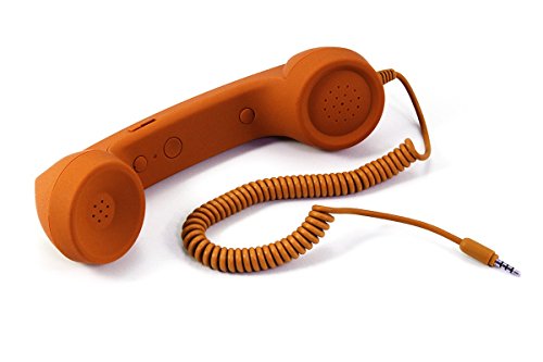 Retro auricular de teléfono móvil para Smartphones con regulador de volumen rosa