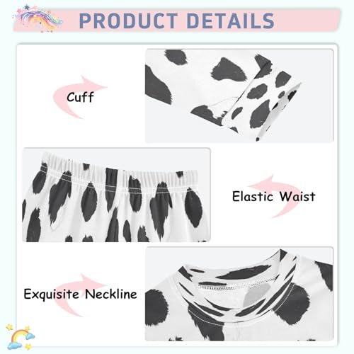 Pajama Sets Long Sleeve Country Cow Animal Soft Comfy Sleepwear 2 Piece PJS 3-8T4