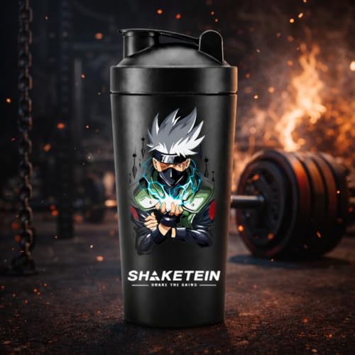 Image of Stainless Steel Gym Shaker Bottle 750ml | Leak Proof Protein Mixer Shaker | BPA Free | Metal Sports Water Bottle for Gym, Workout & Fitness (ka 01-BLACK)
