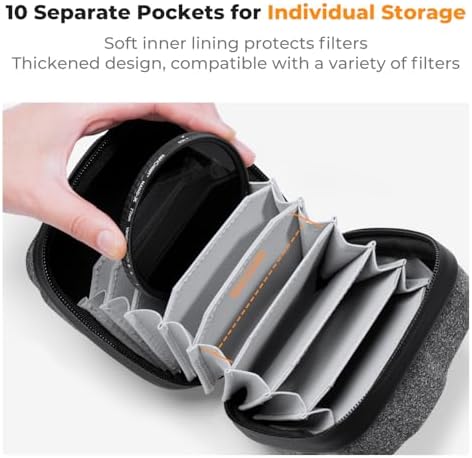 10 in 1 Lens Filter Case, Hard Shell Camera Filter