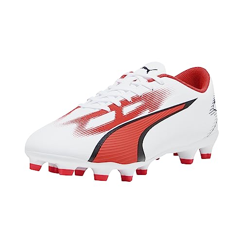 PUMA Men's Ultra Play Firm, Artificial Ground Soccer Cleats, White-Black-Fire Orchid, 12