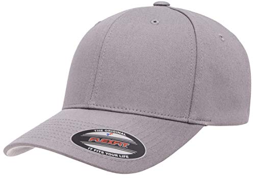Flexfit mens Cotton Twill Fitted Cap Hat, Grey, Large-X-Large US