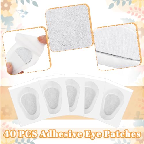 Image of Panitay 40 Pcs Adhesive Eye Patches for Adults,3.3 X 2.3 Inch,White