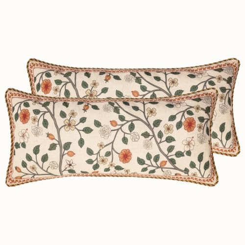 ISAENNE Designer Elegant Rectangle Throw Pillow Cover,Set of 2,28"x12"