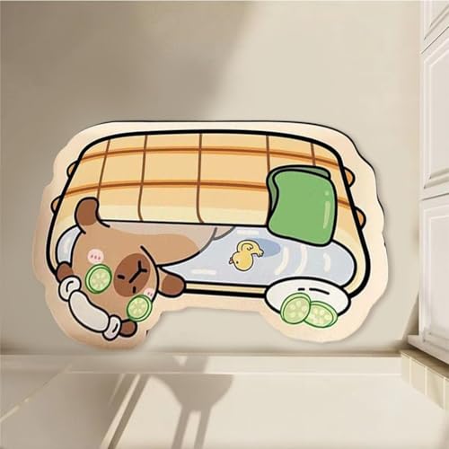 Tapis de bain en capybara absorbant en diatomite pour la douche - 8