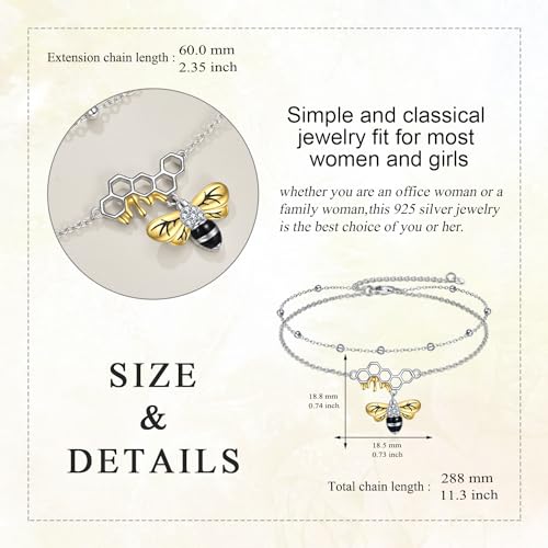 Image of YAFEINI Anklet Bracelets for Women Girls Sterling Silver Hummingbird /Dragonfly /Butterfly Link Chain Anklets Jewelry Gifts