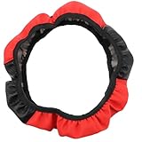 Healeved Funda Protectora para Volante de Coche de Fibra de Carbono sin Aro Estilo Deportivo Negro y Rojo Transpirable y Resistente para Uso Todas Las Estaciones
