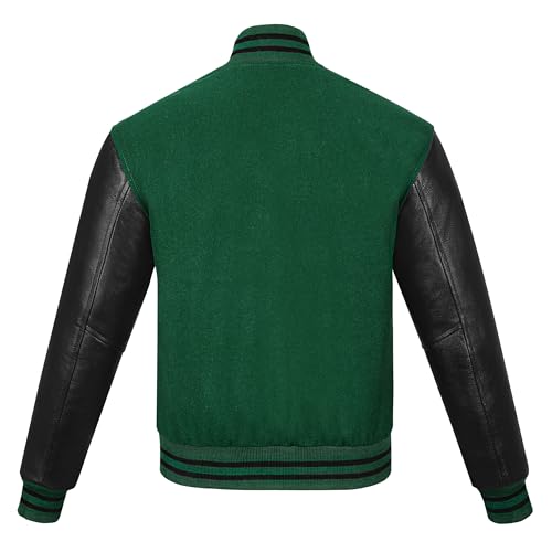 Image of Varsity Jacket Baseball Letterman Jacket- Wool and Leather Premium Quality Unisex Basketball Jacket