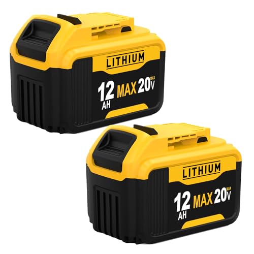 Image of DCB200 12000mAh 20V Replacement for Dewalt 20V Battery Compatible with Dewalt 20V Max Battery 2 Pack Lithium DCB205 DCB203 DCB207 DCB201 DCB206 DCD /DCF /DCG Series Power Tools (2)