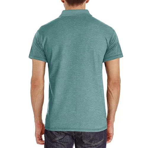 Camisetas Polo para Hombre, Manga Corta, Informales, Clásicas, Básicas, con 3 Botones y Bolsillo, para Verano miniatura 2