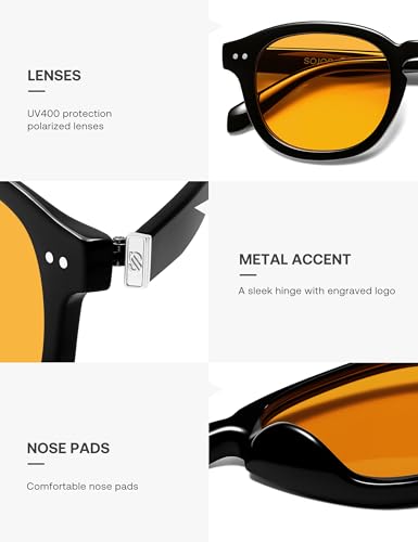Image of SOJOS Retro Vintage Polarized Sunglasses for Women Men, Classic Square Panto Shades SJ2626