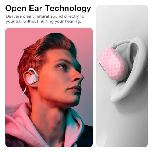 Image of Purity Air Open Ear Headphones - True Air Conduction Wireless Bluetooth Open Ear Earbuds with Dual Mic for iPhone /Android - Secured Long Wearing Comfort, Sports Sweat Resistant (BMDS158)