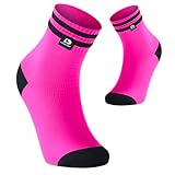 LEAKDRY Waterproof Socks,3 Layer Bamboo Thermal,Lightweight,Moisture-Wicking,Hiking,Running,Skiing,Fishing,Women (US, Alpha, Medium, Regular, Regular, Pink/Black)
