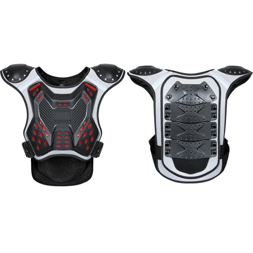 Ropa de protección para Ciclismo Infantil, Equipo de protección para Motociclismo de Cross-Country, Chaleco Protector para esquí, Patinaje sobre Ruedas y Scooter para niños niñas,Black-L