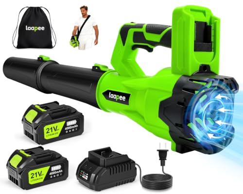 Cordless Electric Leaf Blower with Batteries and Charger
