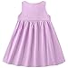 AIWUHE Toddler Girls Spring Dress Cotton Summer Dresses Kids Casual Sleeveless Fashion Dress Cute Solid Color T-Shirt Dress Playwear A-Line Sundress Purple 120 5-6Y