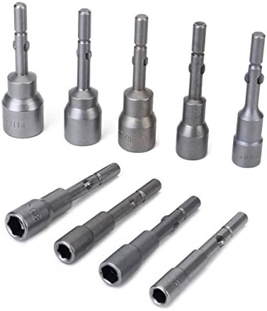 9pcs 5.5mm-14mm Power Nut Driver Setter Magnetic Hex Socket Electric Screwdriver Socket