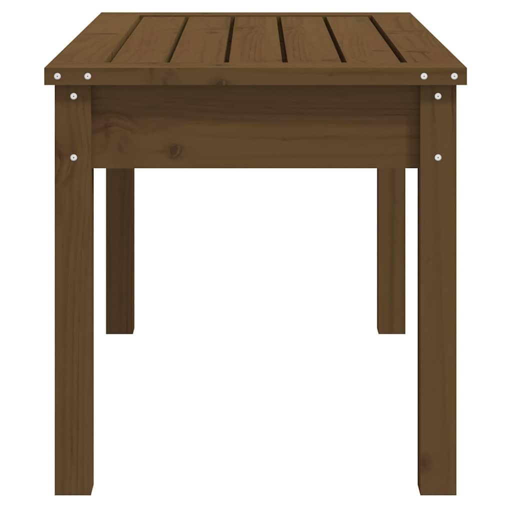 Ławka ogrodowa, miodowo-brązowa, z litego drewna sosnowego, 80 x 44 x 45 cm, odporna na warunki atmosferyczne, ławka do siedzenia na taras, balkon, do ogrodu, z oparciem, rustykalna ławka