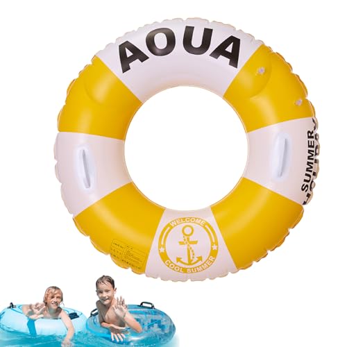 Flotador de piscina para adultos, mangueras de natación, anillos – flotador de piscina de anillo con asas | Mangueras de natación gruesas de estilo británico para piscina, adultos y hombres
