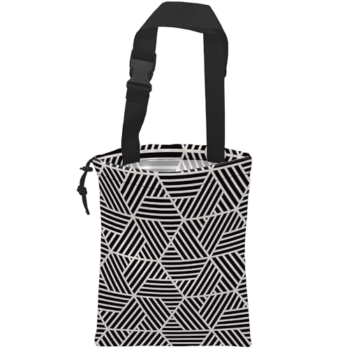Image of Car Trash Bag Hexagonal Geometric Car Garbage Bag Hanging Car Trash Can for Back Seat with Drawstring, Waterproof Garbage Bags for Car Accessories Vehicle Travelling Camping Outdoor
