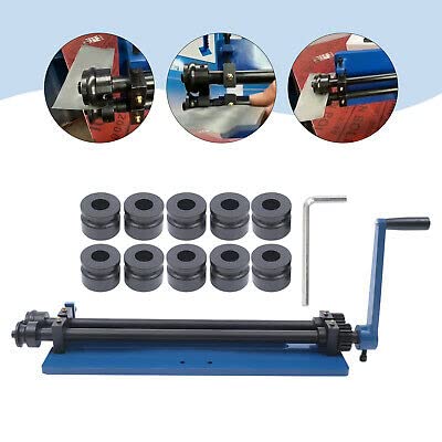 Machine à cintrer ronde 460 mm - Plieuse manuelle - Cintreuse de tubes de 18" - Avec 2 rouleaux et rouleau à nervures manuelles - Appareil de pliage à rouleaux - Cintreuse à tôle