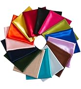 Satin Shiny Cloth Fat Quarter Patchwork Satin Fabric for DIY Doll Wallet Sewing Crafts Bundle Lin...