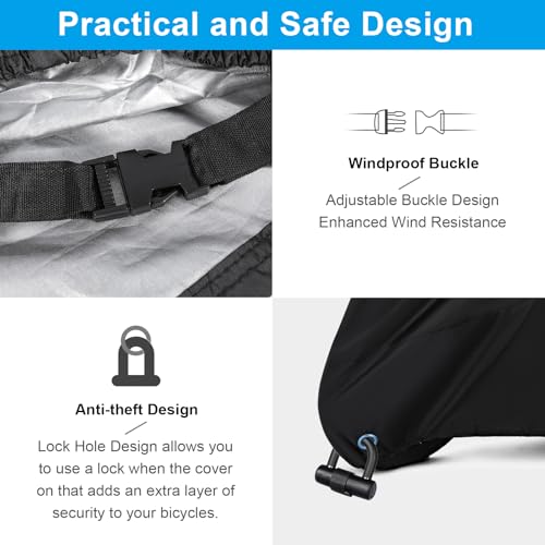 Moniko BIKE-01 Cover For 2 Or 3 Bikes Waterproof Outdoor Bicycle Cover Anti Rain Snow Sun Uv Dust thumb #4