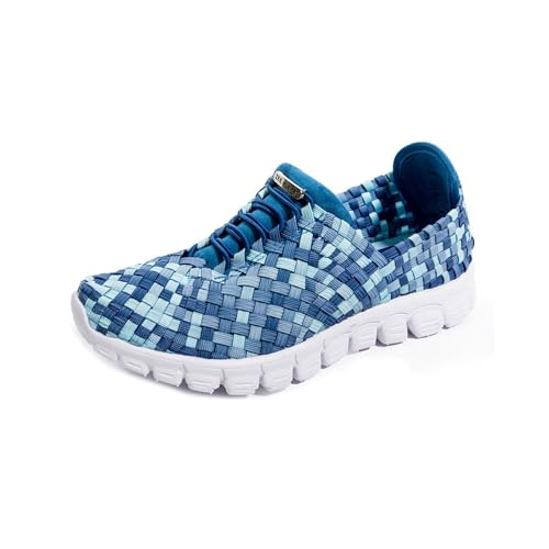 Image of Zee Alexis Women's Danielle Sneakers | Breathable Lightweight Flexible Casual Comfortable Slip-On No-Tie Elastic Laces Woven Shoes