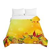 Odot Halloween Tagesdecke Bettüberwurf Gesteppte Überwurfdecke,Steppdecke Doppelbett Quilt Leichte Mikrofaser, Moderne Bedspread für alle Jahreszeiten (180x220cm,Kürbis)