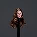 Fremego 1/6 Scale Female Head Sculpt,European Girl Planted Hair Head Carved Head Carving for 12'' PH TBL JO Worldbox Action Figure (Brown Hair)
