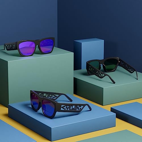 ROCKNIGHT HD Polarized Driving UV400 Protection Sunglasses Anti Glare Lightweight Trendy Temple Flat Lens3