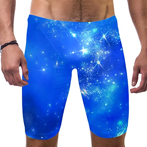 Short de bain moulant pour homme HUI JIN SHOP à motif ciel bleu multicolore en taille S