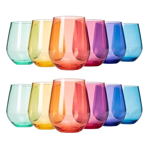 European Style Plastic Crystal Unbreakable Stemless Wine Glasses | Set