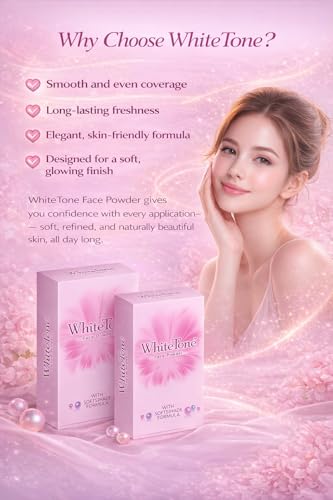 Image of White Tone Face Powder for Women, Get Oil-Free, Even-Toned Skin Instantly, 80g (Pack of 2)