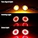 Eagwinger Small Round LED Turn Signals Motorcycle Brake Tail Lights Rear Blinkers Black Red Amber Light Universal for Cruiser Bobber Street Bike Cafe Racer Motorbikes (A-Black-Amber&Red)
