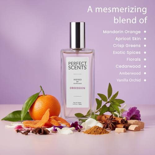 Image of Perfect Scents Fragrances, Inspired by Calvin Klein's Obsession, Women's Eau de Toilette, CLEAN, Vegan, Paraben-Free, Phthalate-Free, Never Tested on Animals, 3.4 Fluid Ounces