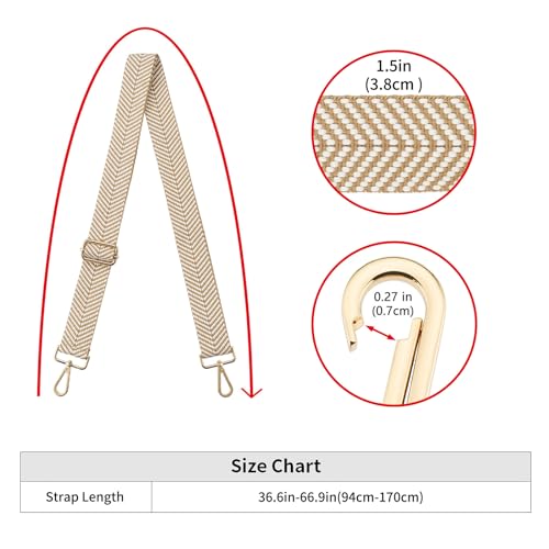Image of ZOOEASS Wide Shoulder Strap Adjustable Replacement Belt Guitar Style Crossbody Bag Handbag Strap Multicolor Canvas Straps(Wide:1.5in)(Color30)