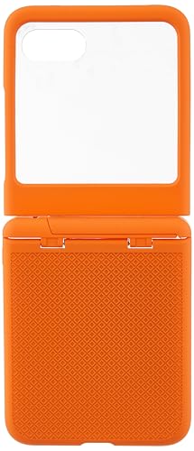Image of Kapa Textured Grip with Stand Hinge Protection Back Cover for Moto Razr 60 /50 | with [Inbuilt Glass] Full Body Shockproof Hard Back Case (Orange)