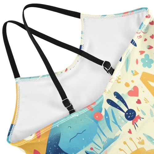 KLL Funny Ant Painted Toddler Girl 1-Piece Swimsuit Summer Swimming Suits Adjustable Strap Quick-Dry4