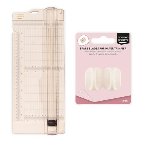 Vaessen Creative Massicot avec Plioir de 11,4 x 30,5 cm – Coupe-papier et Plaque de Rainurage 2-en-1 Ivoire pour Scrapbooking, Cartes et Loisirs Créatifs...