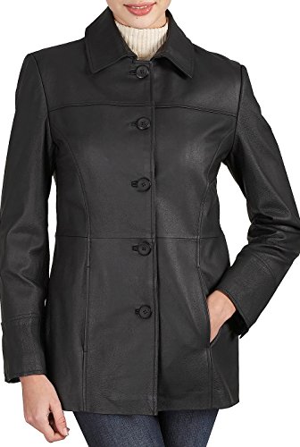 BGSD Women Megan Lambskin Leather Car Coat (Also available in Plus Size & Petite)3