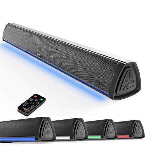 Soundbar, TV Sound Bar 2.0 Channel, RGB LED Display Wireless Soundbar Bluetooth 5.0